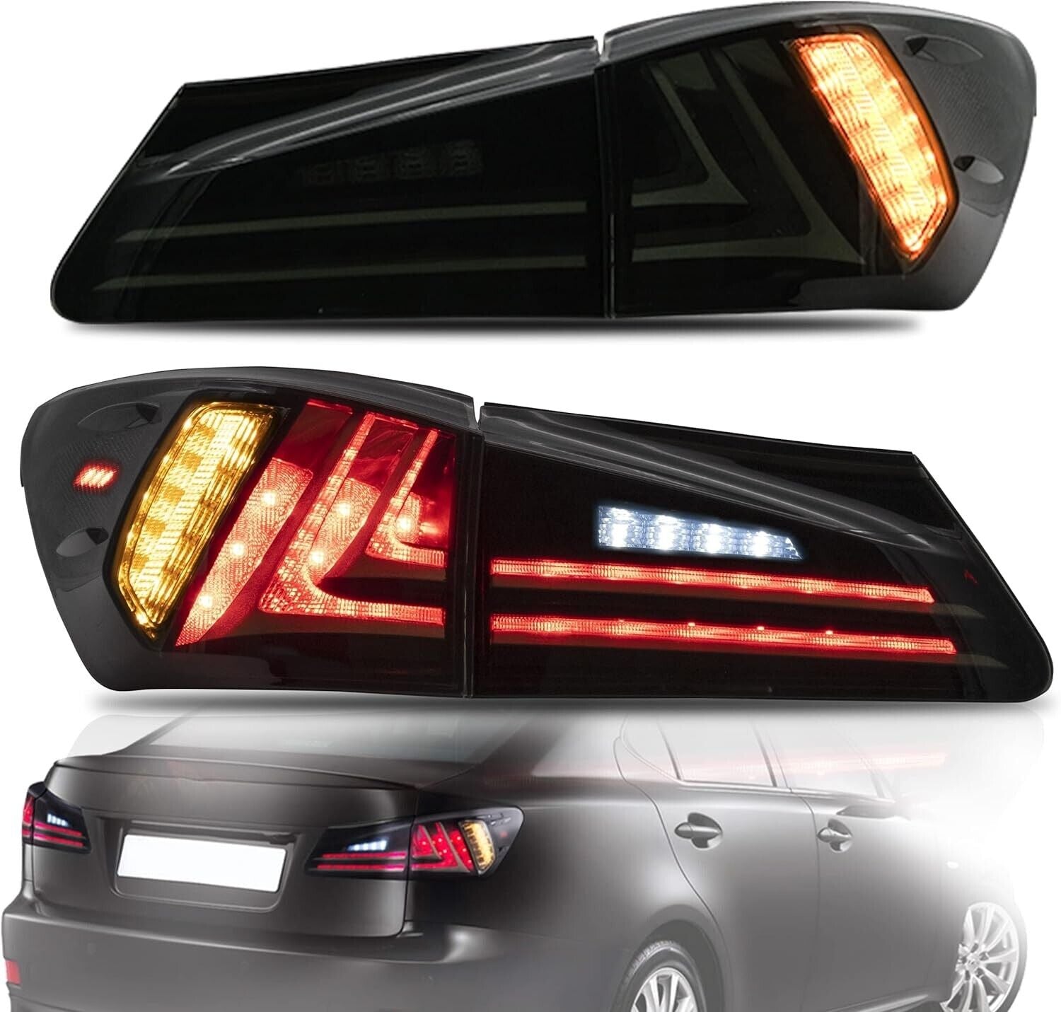 VLAND Lexus IS250 IS350 06-12 Lightbar LED DRL Sequential Rear Lights Tail Lamps