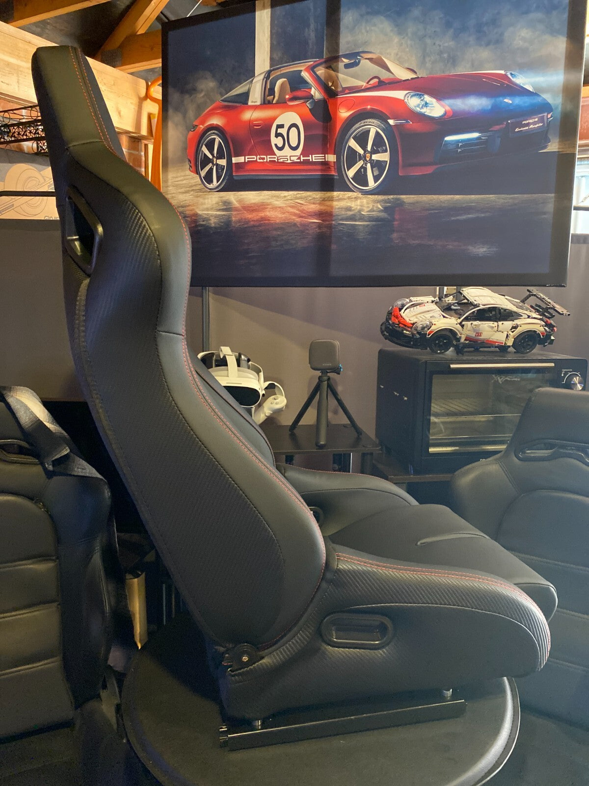 UK Stock Simoni Racing Emerson Universal Supercar Bucket Seat x1 Black Carbon Red Stitch