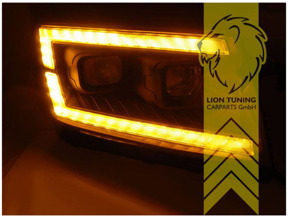 Lion-Tuning LED DRL Lightbar H7 Headlights VW Crafter 2 MK2 Bus SY BJ MAN TGE 17+ Black LHD