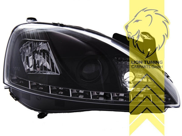 LT Pair LED DRL Angel Eye Halo Ring Headlights Opel Corsa C Combo C black LHD
