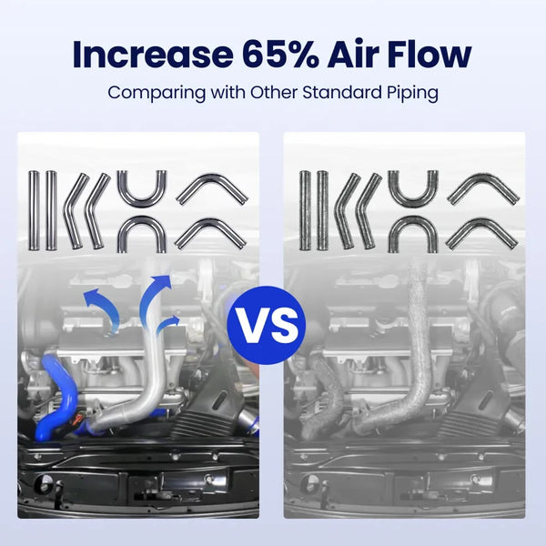 MXPR UNIVERSAL TURBO BOOST INTERCOOLER PIPING PIPE KIT 2.5 INCH 64mm Aluminum