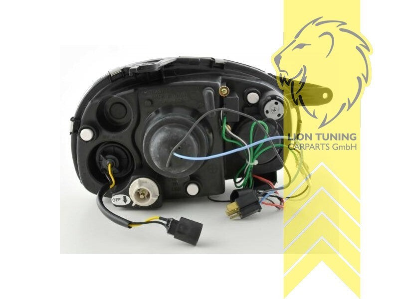 LT Pair LED DRL Angel Eye Halo Headlights Opel Corsa B Combo B 93-01 black LHD