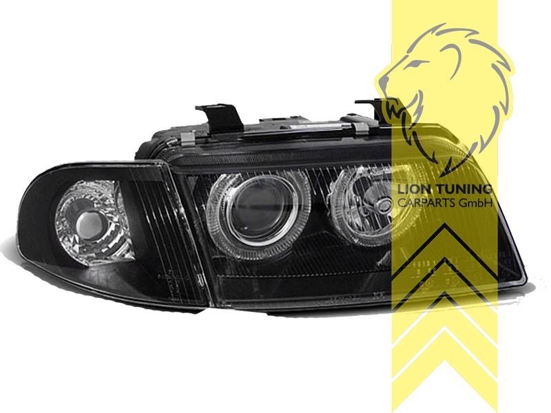 LT Pair LED DRL Halo Headlights Audi A4 B5 8D 94-98 Sedan Avant black