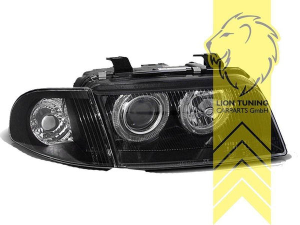 LT Pair LED DRL Halo Headlights Audi A4 B5 8D 94-98 Sedan Avant black