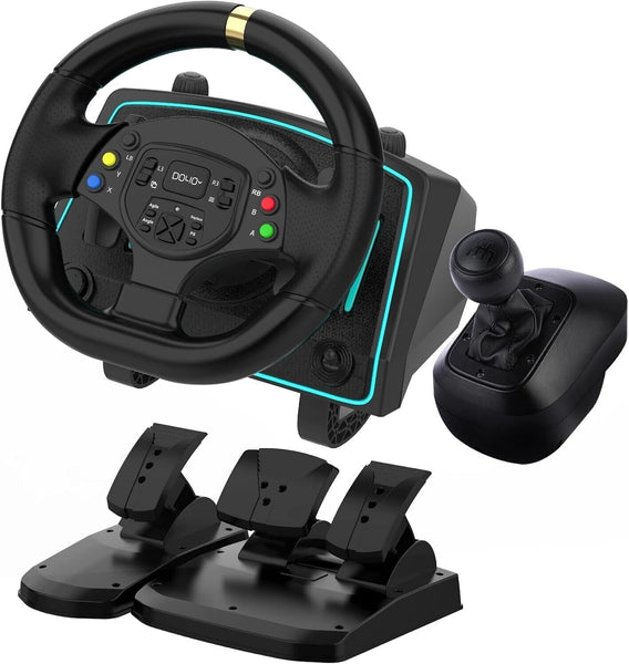 NBCP Racing Wheel Gaming Steering 1080 Driving Sim Car Simulator Pedals Gear