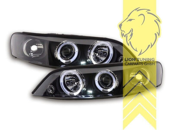 LT  Halogen H1 & LED Halo Ring Headlights Opel Vectra B sedan caravan black LHD