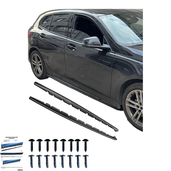 OW Side Skirts Extensions BMW 1 Series F40 M-Pack M135i 19-24 Gloss Black