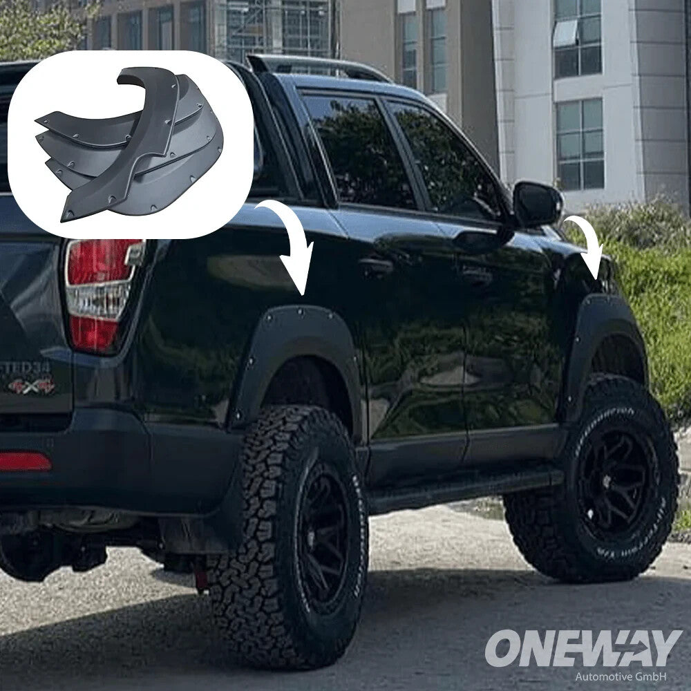 OW Fender Flares Wide Arch Kit SSANGYONG Musso Grand SWB 18-20 ABE TUV Black ABS
