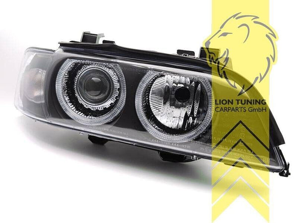 LT LED DRL Halo Ring Angel Headlights BMW E39 00-04 Limo Touring LCI black LHD