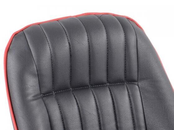 FK Pair Classic Retro Kit Car Bucket Sports Seats - Black Red Piping + slides