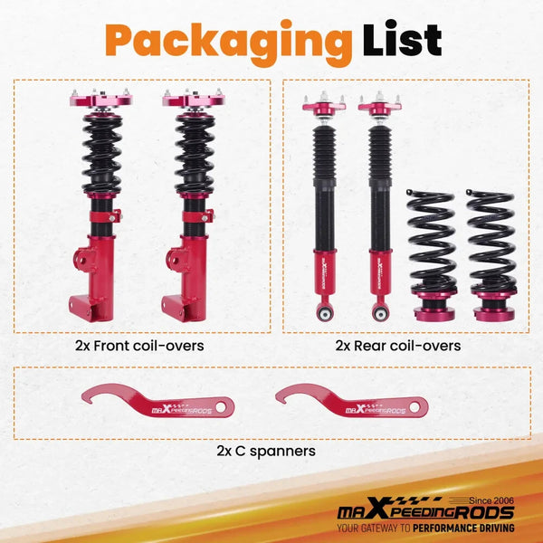 MXPR Adjustable Lowering Coilovers Mercedes W204 C180 C250 C300 08-14 RWD Sedan
