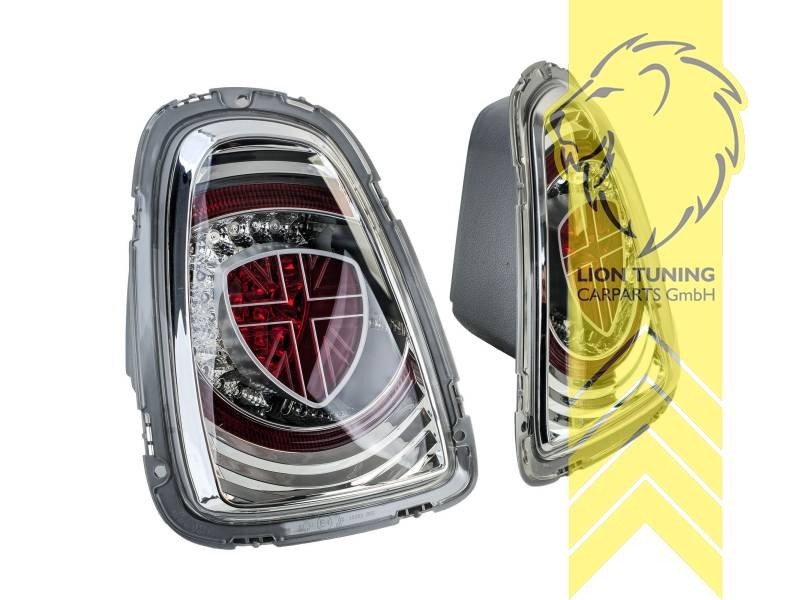 LT Pair LED Rear Lights Mini Cooper Union Jack R56 R57 10-14 chrome red LHD