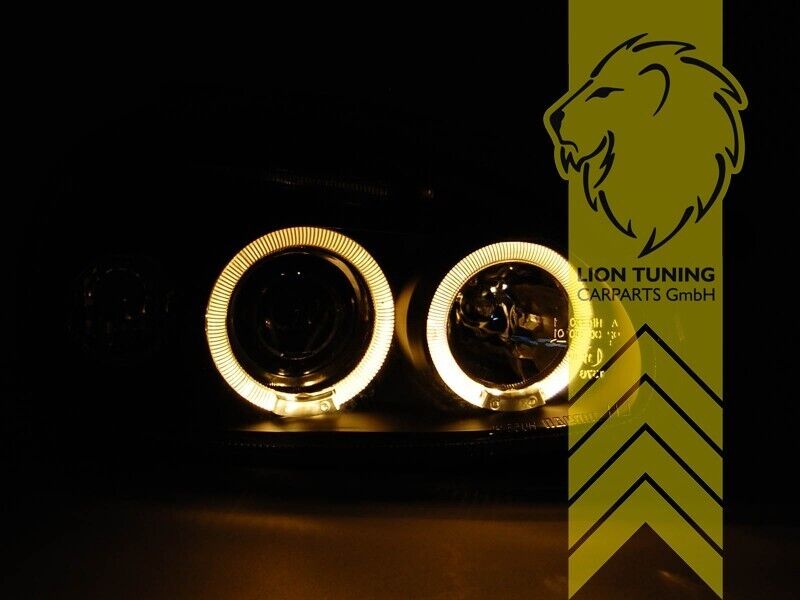 LT Pair LED DRL Angel Eye Halo Ring Headlights Opel Corsa B Combo B black LHD