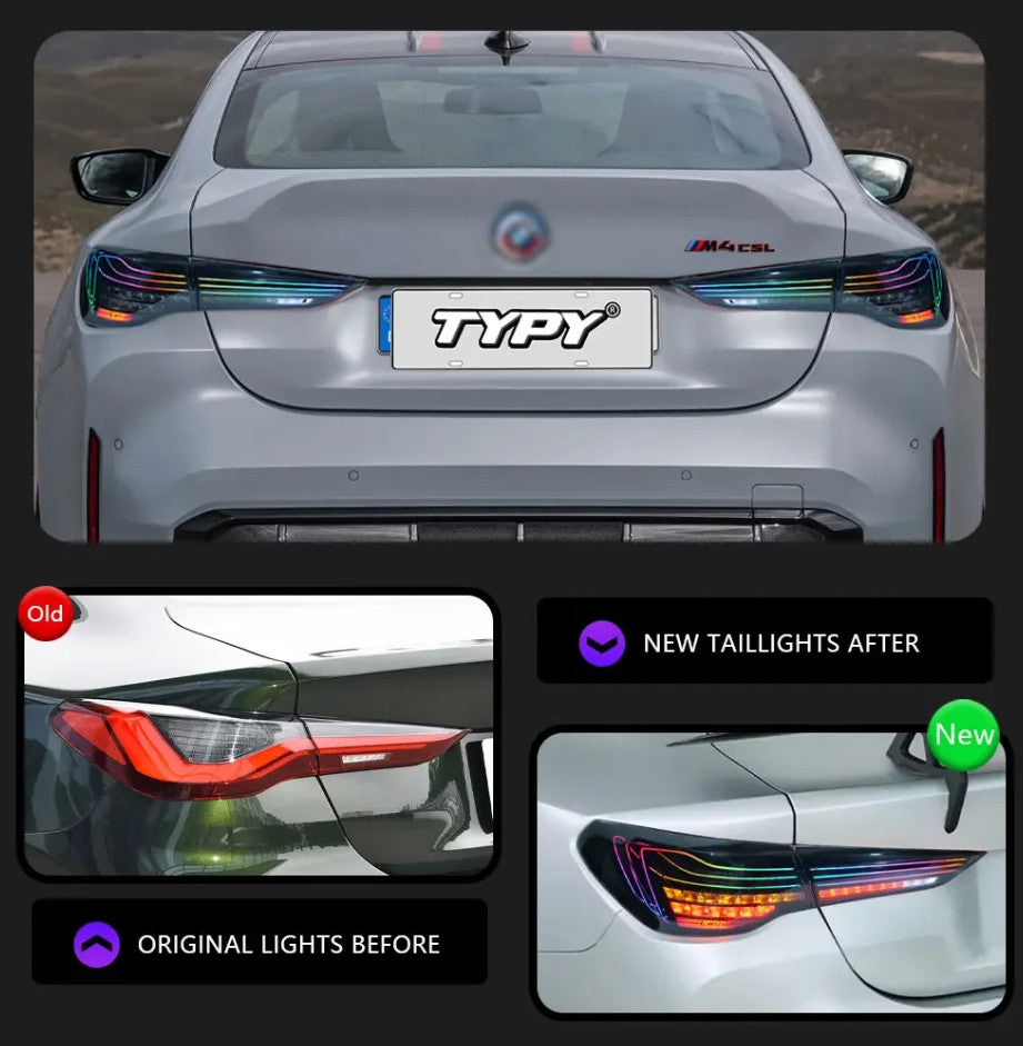 TYPY Pair BMW 4 Series M4 G22 RGB Dynamic Rear Lights Tail Lamps 20-23 LHD