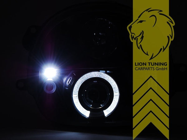 LT LED DRL Halo Ring Headlights Renault Twingo 1 MK1 C06 93-07 Chrome LHD