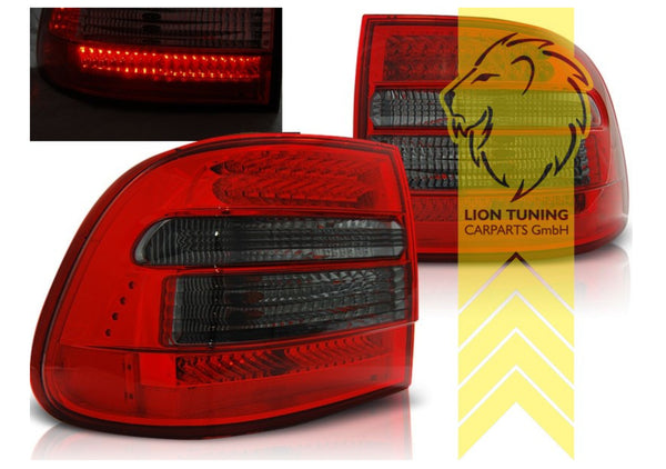 LT Pair LED Lightbar Rear Lights Tail Porsche Cayenne 1 9PA Red black smoke LHD