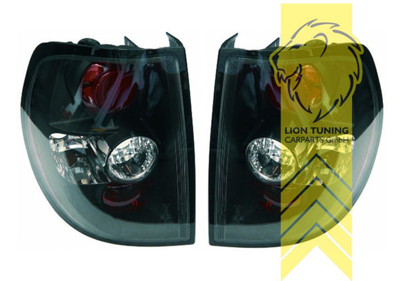 LT Pair Rear Lights Tail Lamps VW Fox black LHD