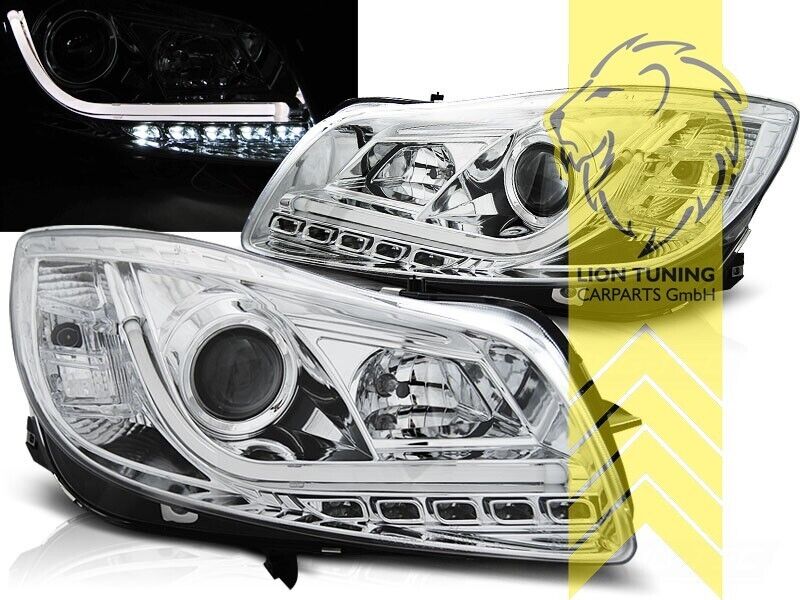 LT Pair LED DRL Lightbar Headlights Opel Vauxhall Insignia G09 08-13 Chrome LHD