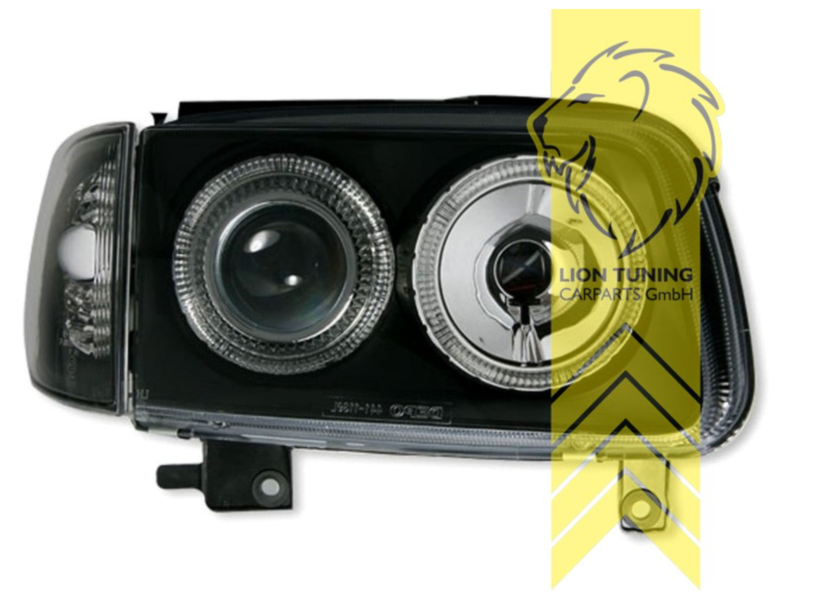 UK LT Pair LED Angel Eye Halo Headlights VW Polo 6N2 99-01 H7 Halogen black LHD