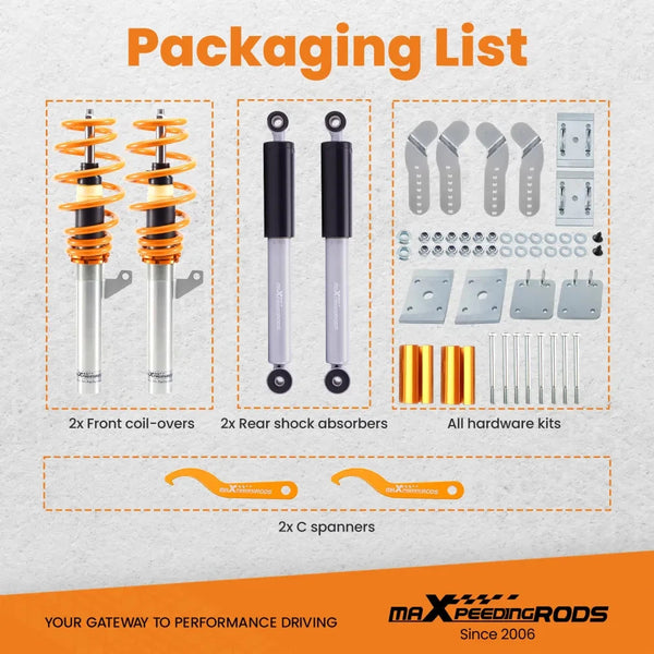 MXPR Adjustable Height Lowering Coilovers VW Caddy Van Mk3 Mk4 03-20 2K TDi