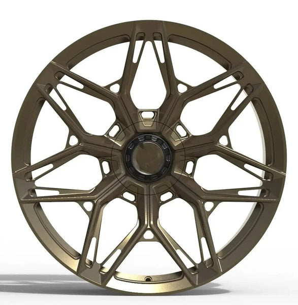 4x 20" 9J gold 5x120 alloy wheels alloys monoblock forged corvette