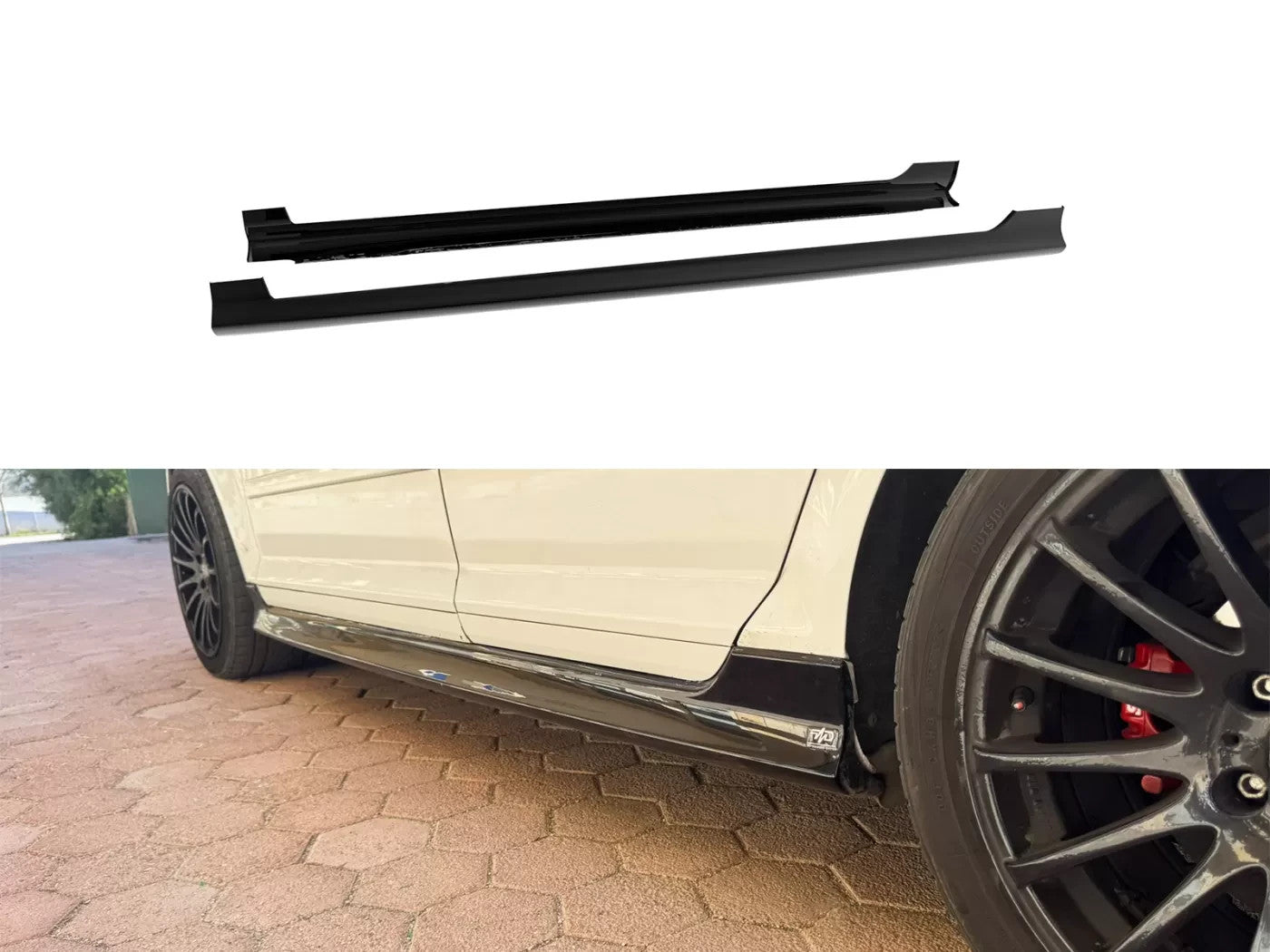 Motordrome Side Skirts Extensions Styling Audi A3 8P Sportback 05-12 Gloss Black