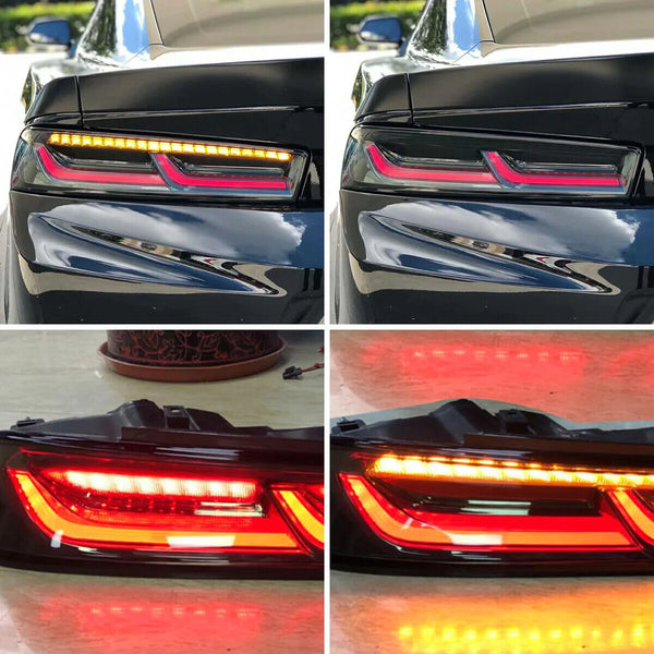 VLAND LED Sequential Lightbar Rear Lights Chevrolet Chevy Camaro 16-18 Smoke LHD