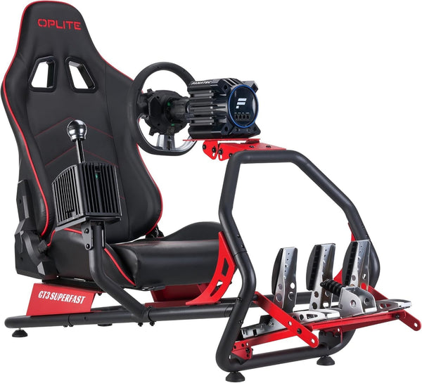 OPLITE GT3 Game Sim Racing Frame Rig & Seat for Screen Wheel Pedals Xbox PS PC
