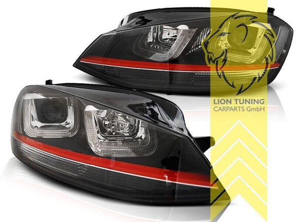 LT Pair LED DRL Headlights VW Golf 7 MK7 12-17 Limo Variant GTI Opt black LHD