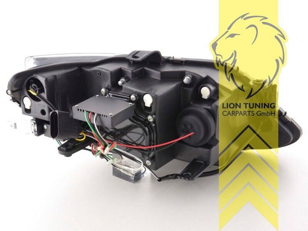 LT LED DRL Halo Lightbar Headlights Seat Ibiza 6J 6J5 08-12 Black LHD