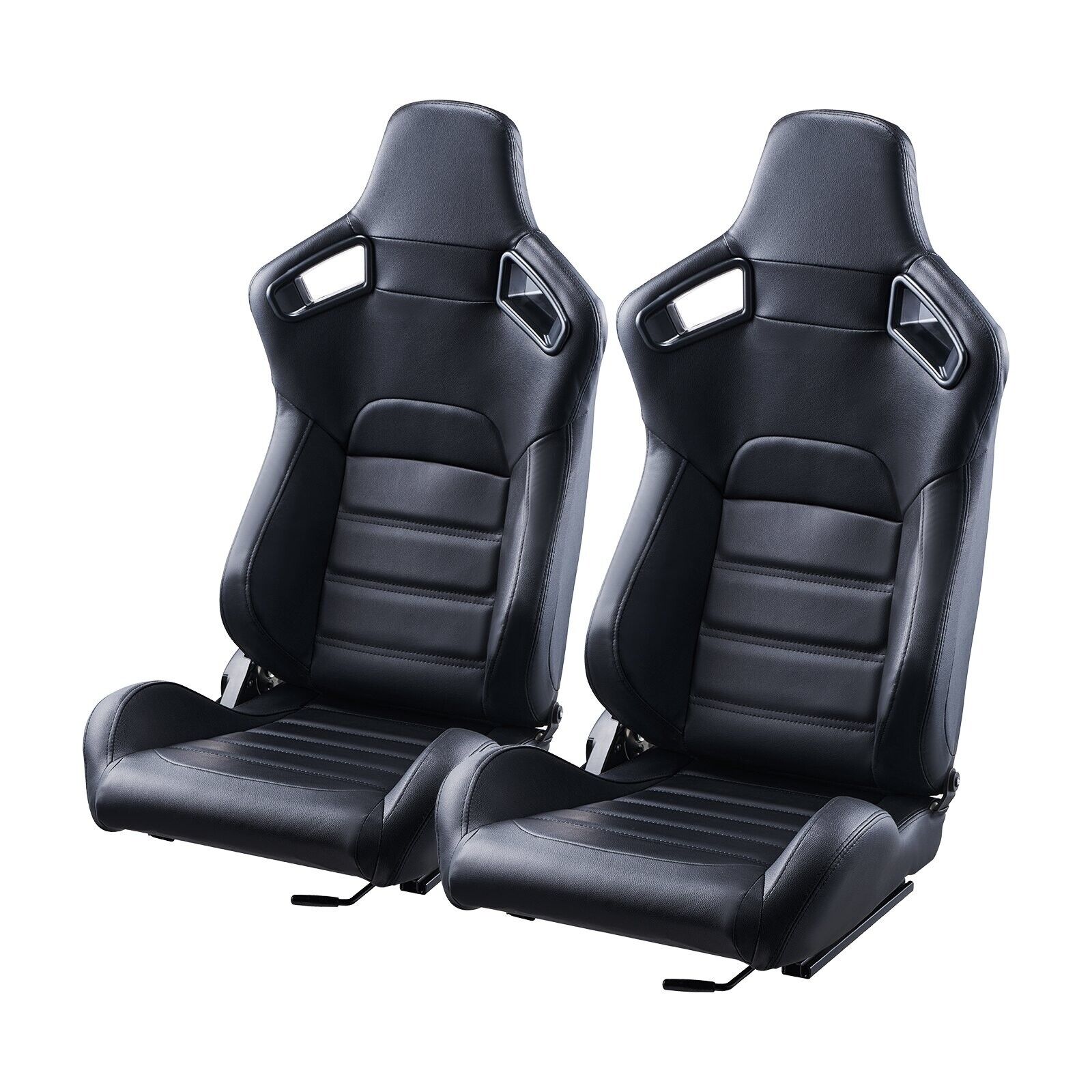 VVR Pair Black Edition Sports Car Van Camper Universal Bucket Seats inc slides