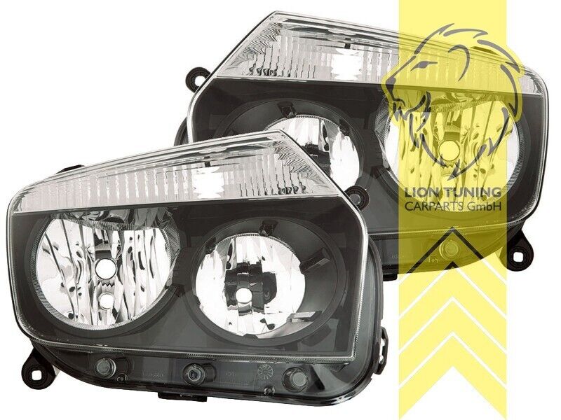 LT Pair Halogen Headlights Dacia Duster HS 1 MK1 10-13 H7 / H1 black LHD