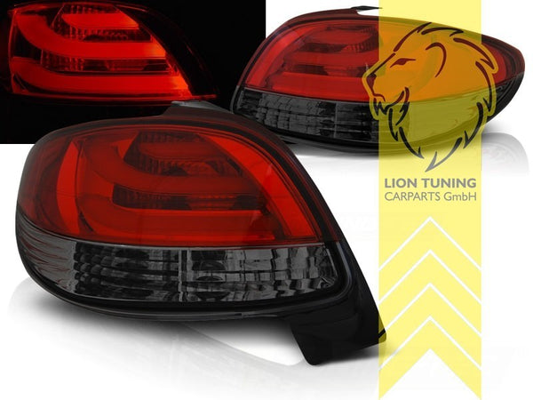 LT Pair LED Lightbar DRL Rear Lights Tail Peugeot 206 2/AC 98-07 black red LHD