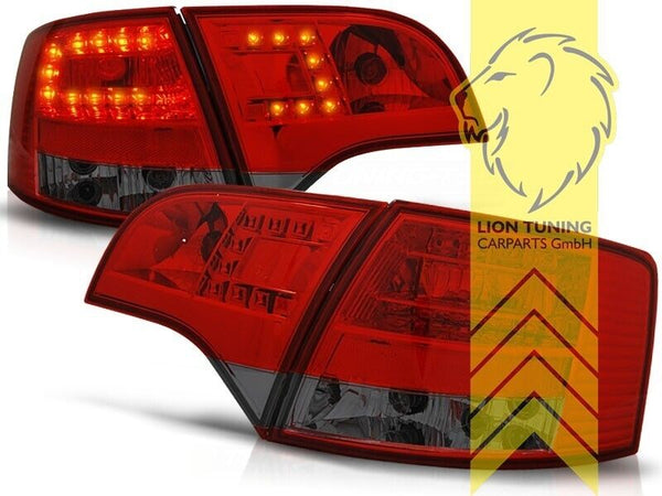 LT LED DRL Lightbar Rear Lights Audi A4 B7 8E Avant red black 04-08 LHD