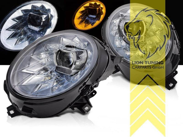 LT LED DRL Lightbar Halo Ring Headlights Mini Cooper JCW Mini F56 14+ chrome LHD