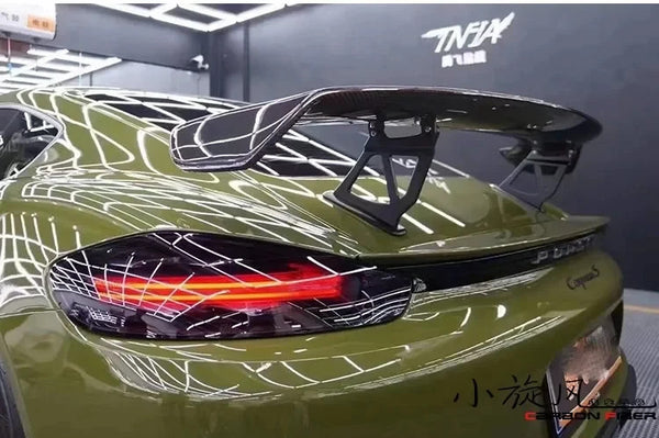 Aftermarket Porsche Boxster Cayman 718 981 987 GT4 Style Carbon Rear Spoiler Wing