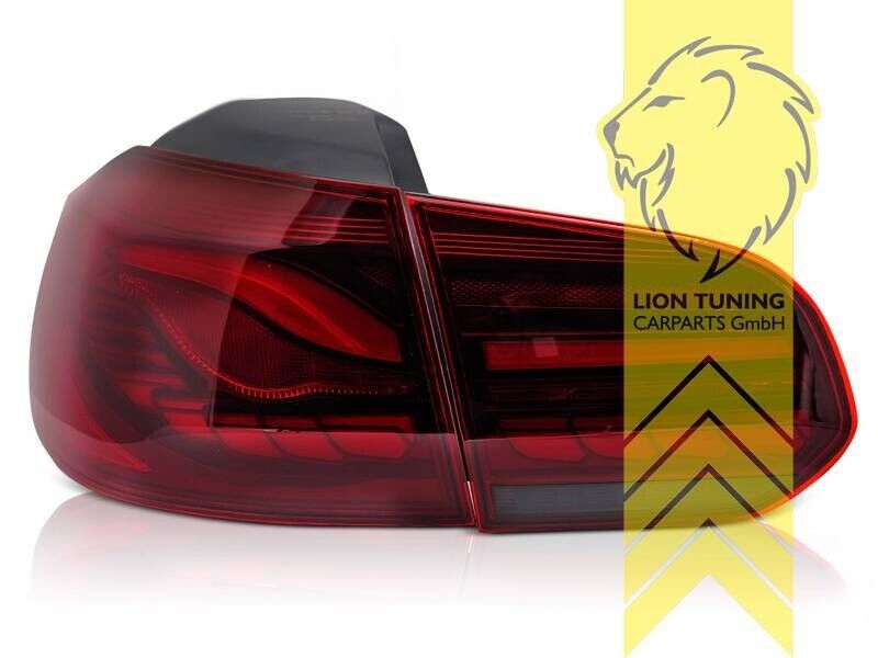 LT Pair LED DRL Lightbar REAR LIGHTS Tail VW Golf 6 dark red cherry red dyna LHD