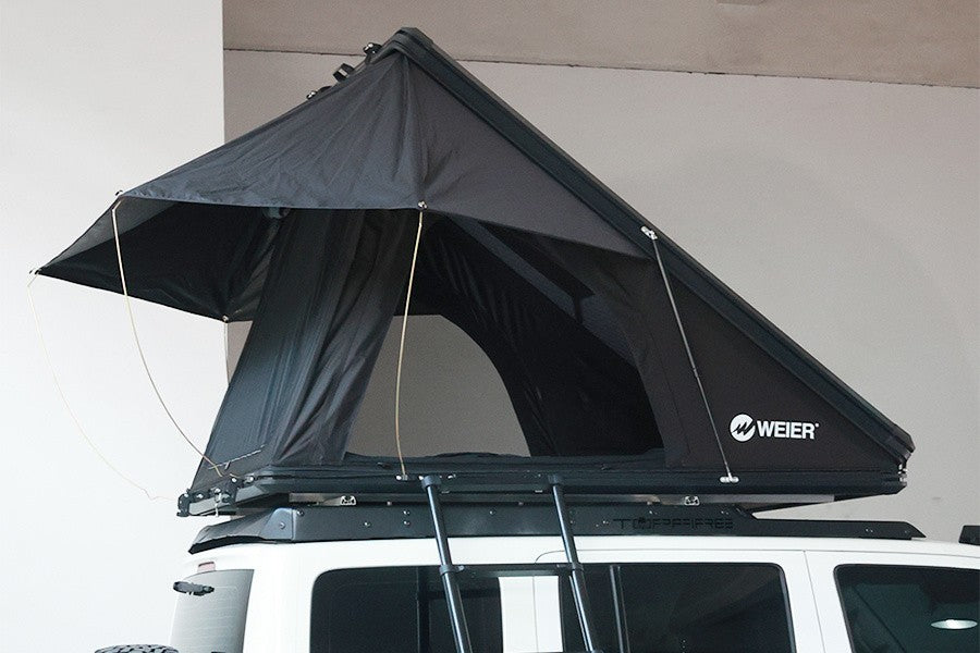 WEIER WERT-001S Vehicle Hard shell Triangle Roof Top Tent 2P Mattress Ladder LED