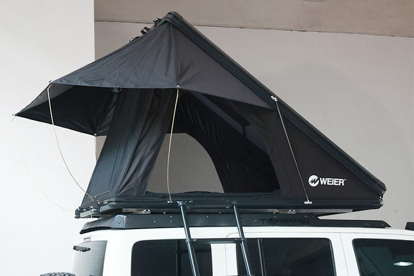 WEIER WERT-001S Vehicle Hard shell Triangle Roof Top Tent 2P Mattress Ladder LED