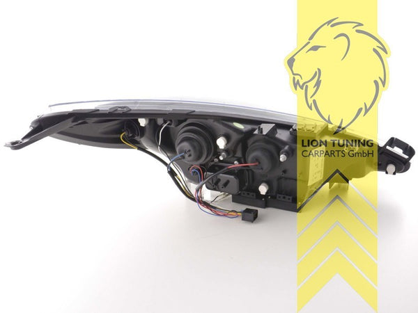 LT LED Angel Eye Halo Headlights Peugeot 207 207CC Cabrio Break black 06-12 LHD