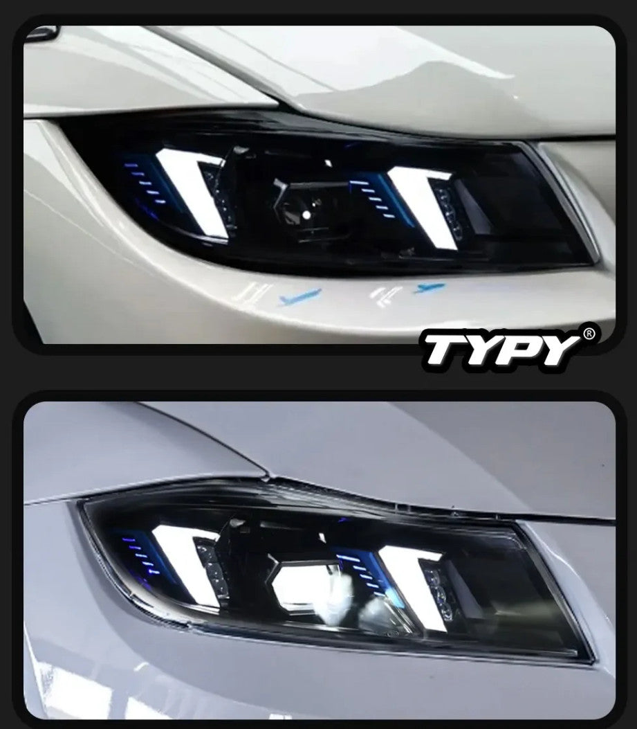 TYPY Pair BMW 3 Series E90 05-08 + 09-12 LED DRL Headlights Halogen / Xenon LHD