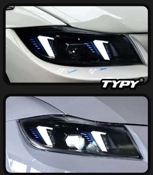 TYPY Pair BMW 3 Series E90 05-08 + 09-12 LED DRL Headlights Halogen / Xenon LHD