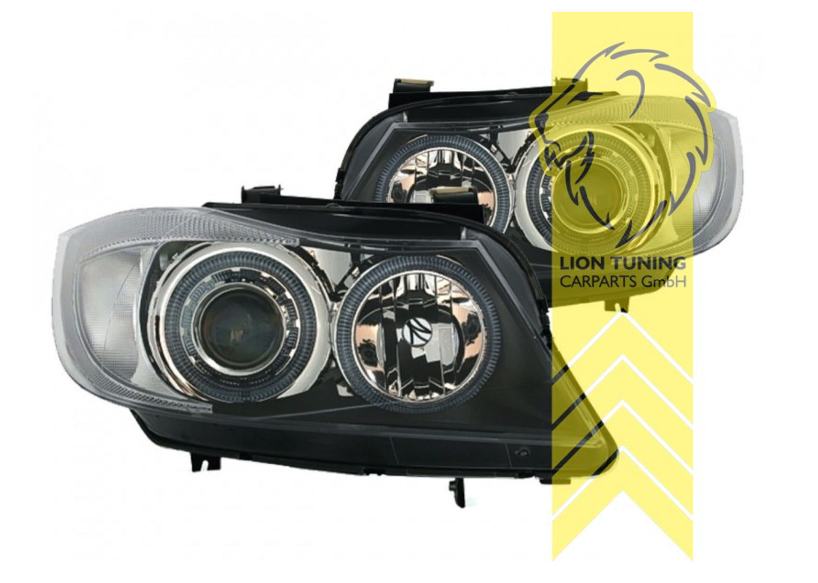 LT LED DRL Angel Eye Halo Ring Headlights BMW E90 E91 Touring 05-08 black LHD