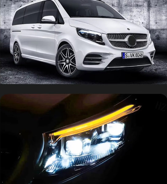 TYPY Pair LED DRL Lightbar Projector Headlights Vito 2013-2023 W447 LHD