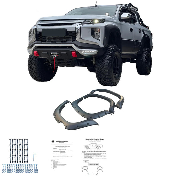 OW Fender Flares Wide Arch Kit MITSUBISHI L200 Triton Series 6 ABS Black ABE TUV