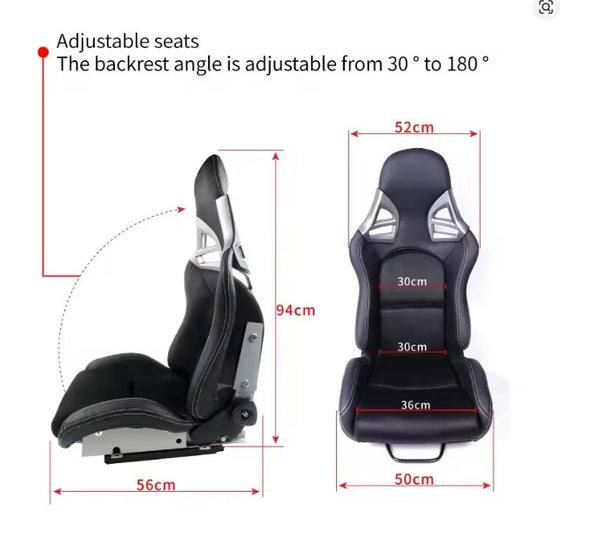 OLO Pair x2 Universal Bucket Seats Porsche 997 911 GT3 GT4 Cayman Boxster Black