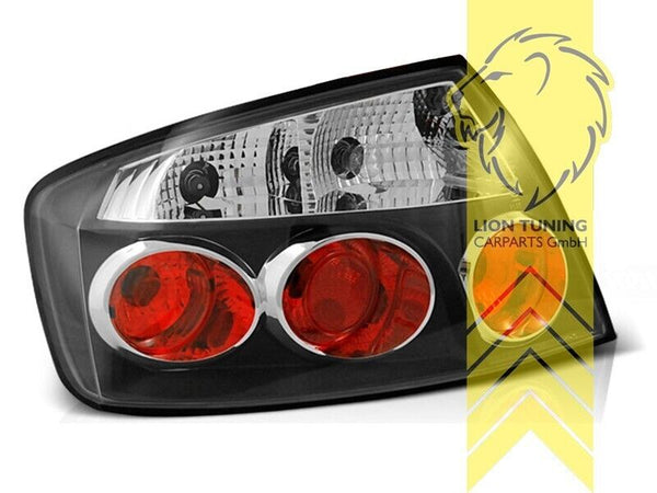 LT Pair Rear Lights Tail Lamps Peugeot 407 Sedan black 6D 04-10 LHD