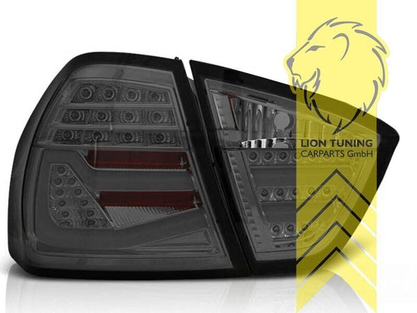 LT Pair LED Lightbar DRL Rear Lights Tail Lamps BMW E90 sedan grey smoke 05-08