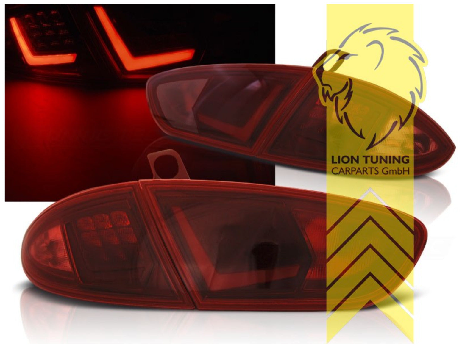 LT LED DRL Lightbar Rear Lights Tail Lamps Seat Leon 1P Facelift red 09-12 LHD