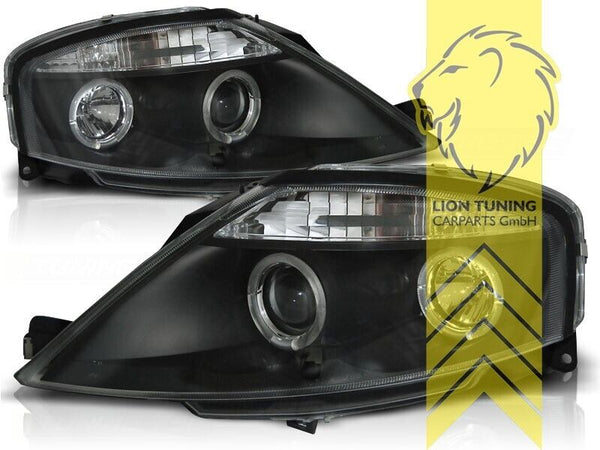 LT Pair LED DRL Angel Eye Halo Ring Headlights Citroen C3 FC 02-09 black LHD